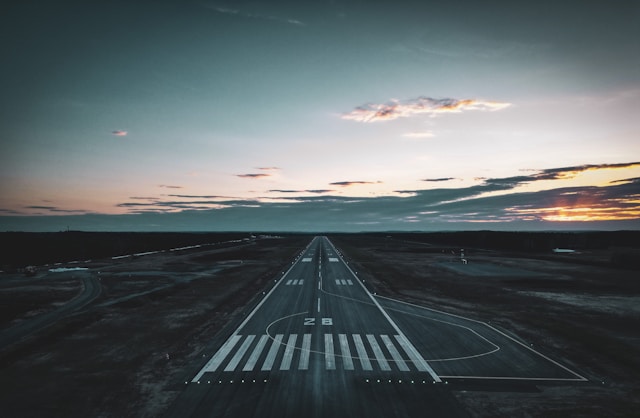 Aviation training aircraft on runway